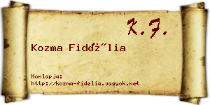 Kozma Fidélia névjegykártya